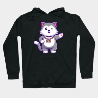 Cute Fat Husky Dog Cartoon Hoodie